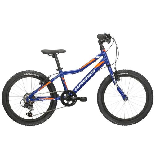 velo vtt enfant 20 rigide kross hexagon mini 1.0 aluminium bleu blanc orange 299€